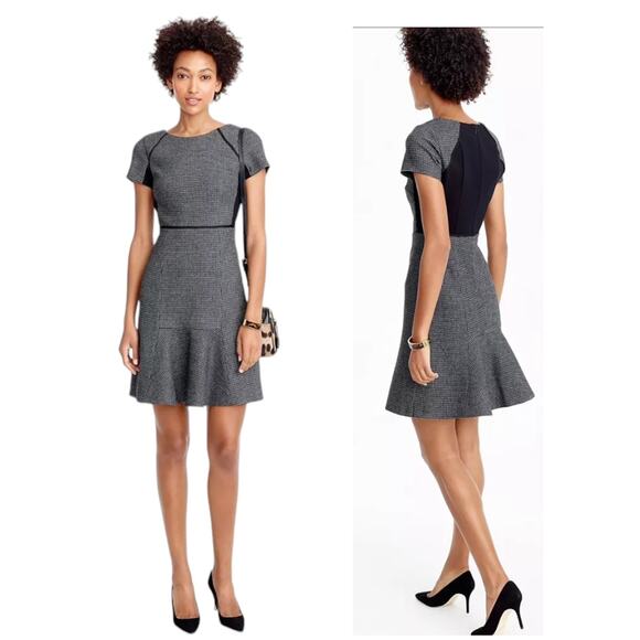 J.CREW Checkered Wool Flutter Dress Size 12 ASO Veronica Lodge Riverdale Episode - Picture 2 of 12